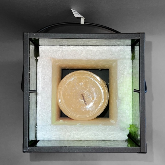 Pier 1 Metal and Green Glass Lantern - Picture 7 of 8